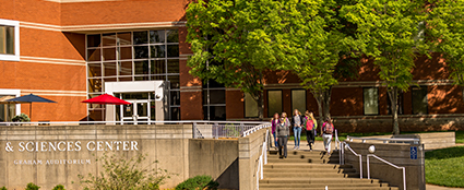 arts and sciences exterior with students - web