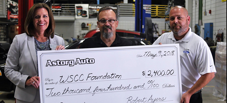 Astorg Motor Company has made a $2,400 gift to the Washington State Community College (WSCC) Foundation to establish The Astorg Motor Company Scholarship