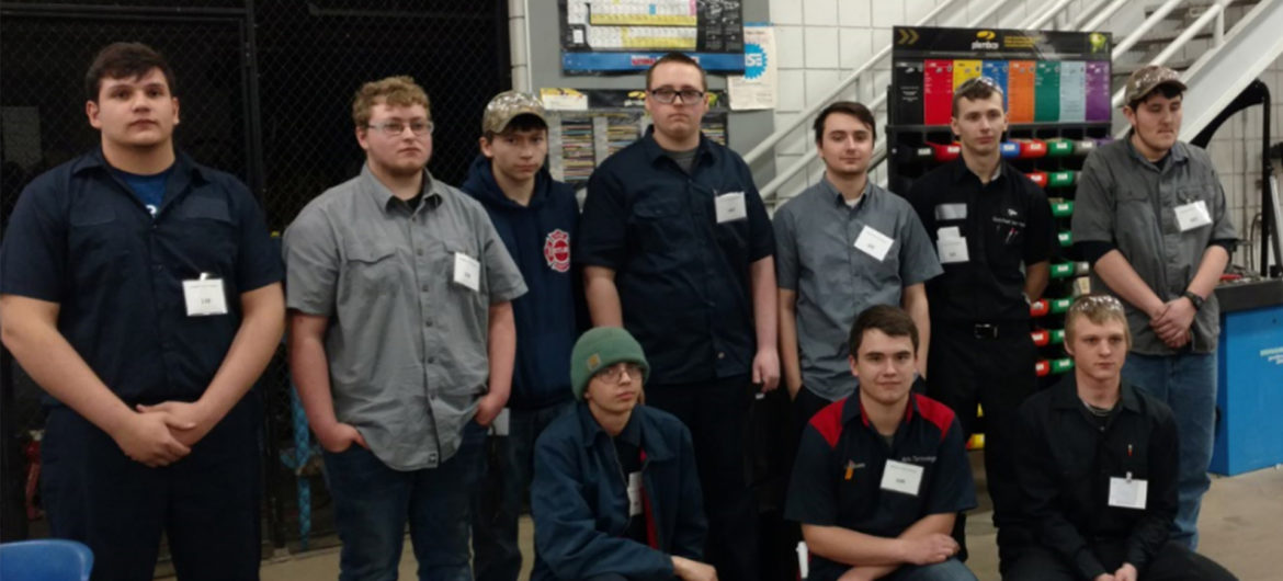 Ten students competed in the SkillsUSA Ohio Regional Automotive Service Technology competition hosted by Washington State Community College. Participants were from Knox County, Swiss Hills, Tri-County, Coshocton County, Buckeye, Washington County, and Mid-East career centers; Jefferson County Joint Vocational School; and Meigs, Morgan, and C-TEC high schools.