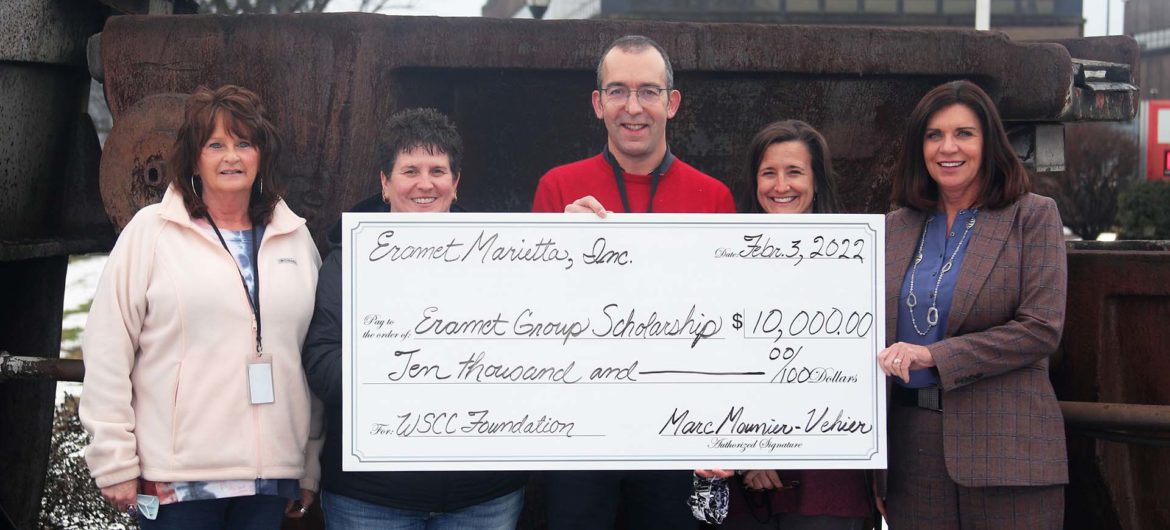 Eramet Marietta, Inc., recently established a new scholarship with the Washington State Community College (WSCC) Foundation. With a $10,000 gift, the organization created The Eramet Group Foundation Scholarship as a way to honor past and future generations of the Eramet Group.