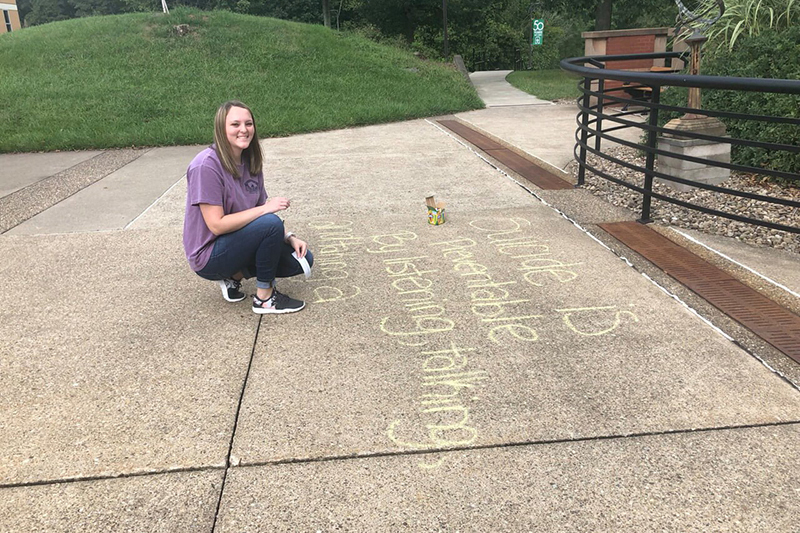 Encouraging chalk message