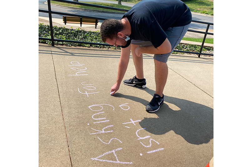 Encouraging chalk message