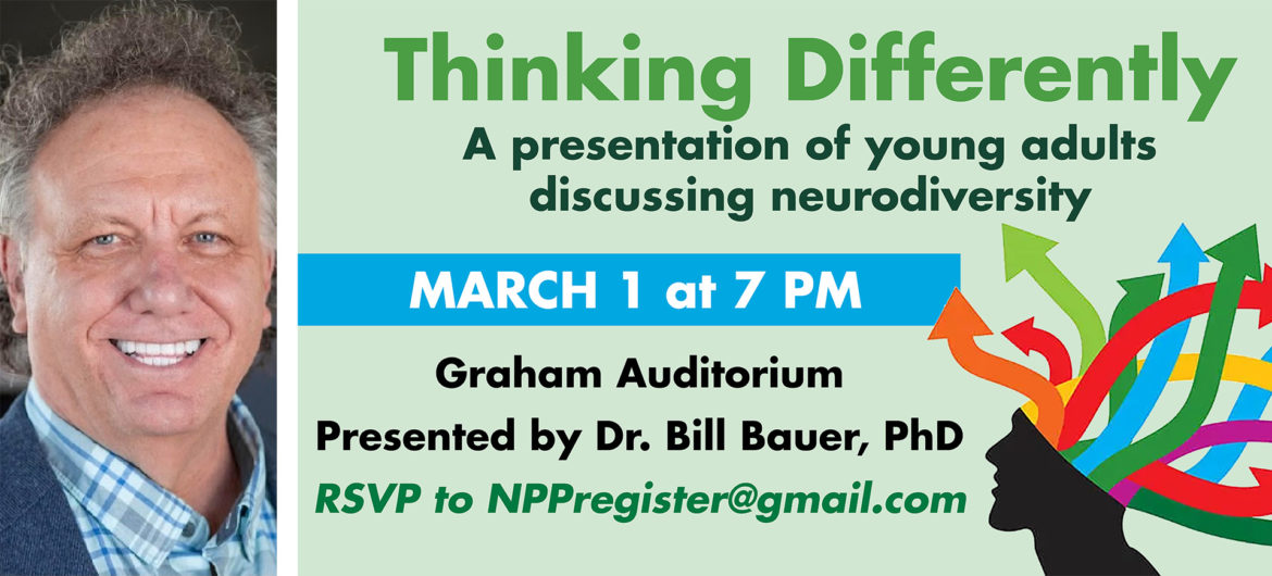 Washington State Community College (WSCC) will host a free community event with local neurodiversity expert Dr. Bill Bauer. He will lead a discussion about raising awareness and acceptance of those who think differently.