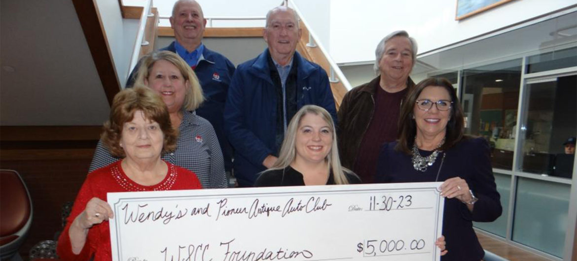 Pioneer Antique Auto Club (PAAC) of the Mid-Ohio Valley and the local Wendy’s franchise, recently made a $5,000 donation to the Washington State Community College (WSCC) Foundation to support the Wendy’s Adoption Scholarship.